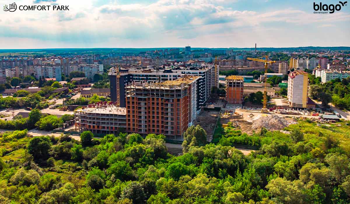 СТАН БУДІВНИЦТВА ЖИТЛОВОГО КОМПЛЕКСУ COMFORT PARK НА 30.06.2021