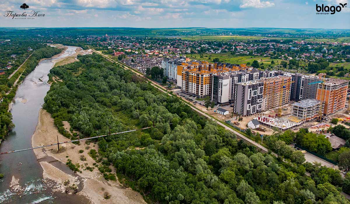 Construction state of the Parkova Aleia residential complex as of 11.06.2021