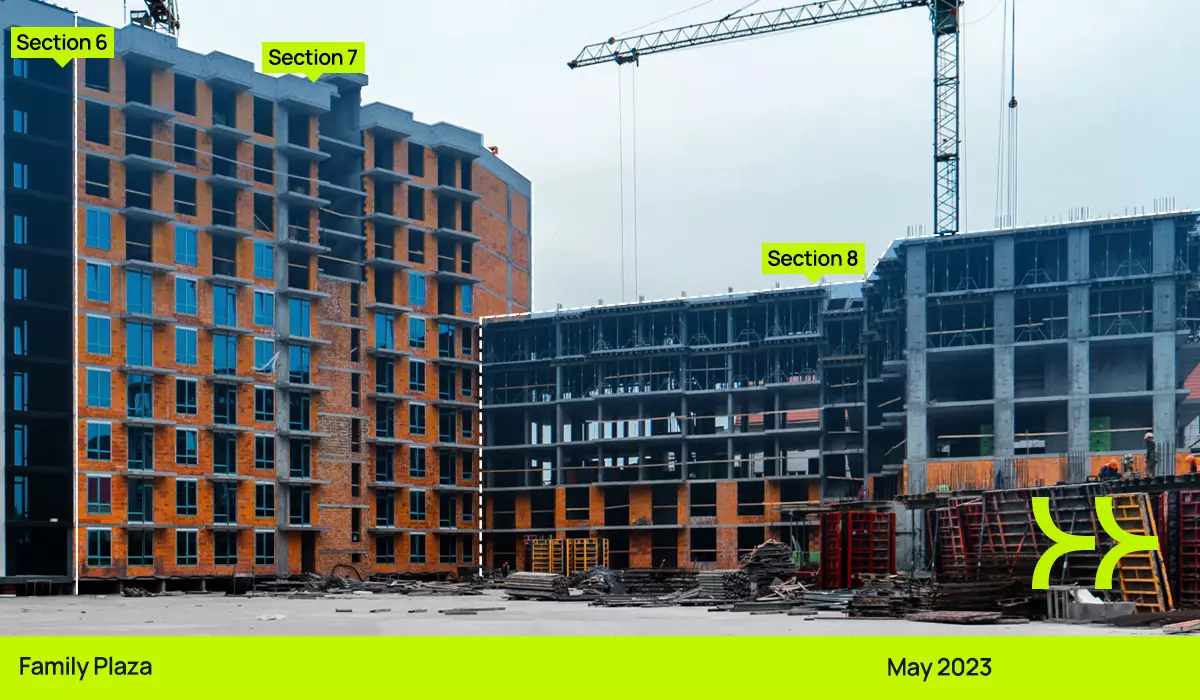 Construction dynamics of Family Plaza RC: March – May 2023