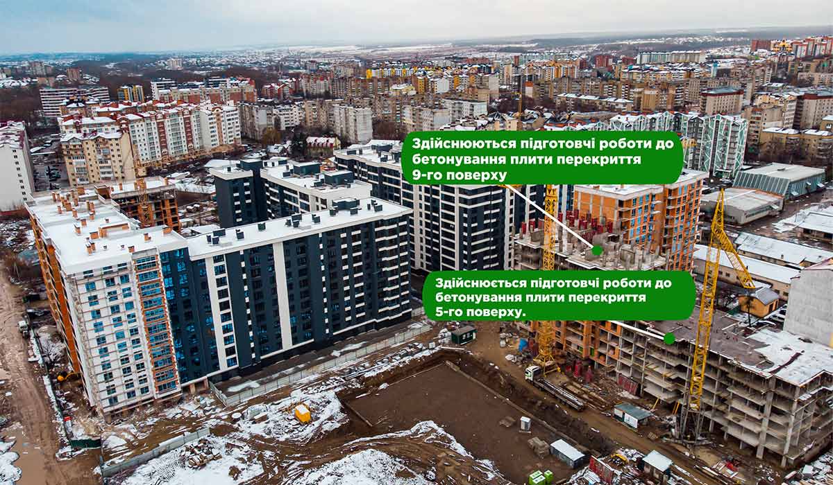 СТАН БУДІВНИЦТВА ЖИТЛОВОГО КОМПЛЕКСУ COMFORT PARK НА 23.12.2021