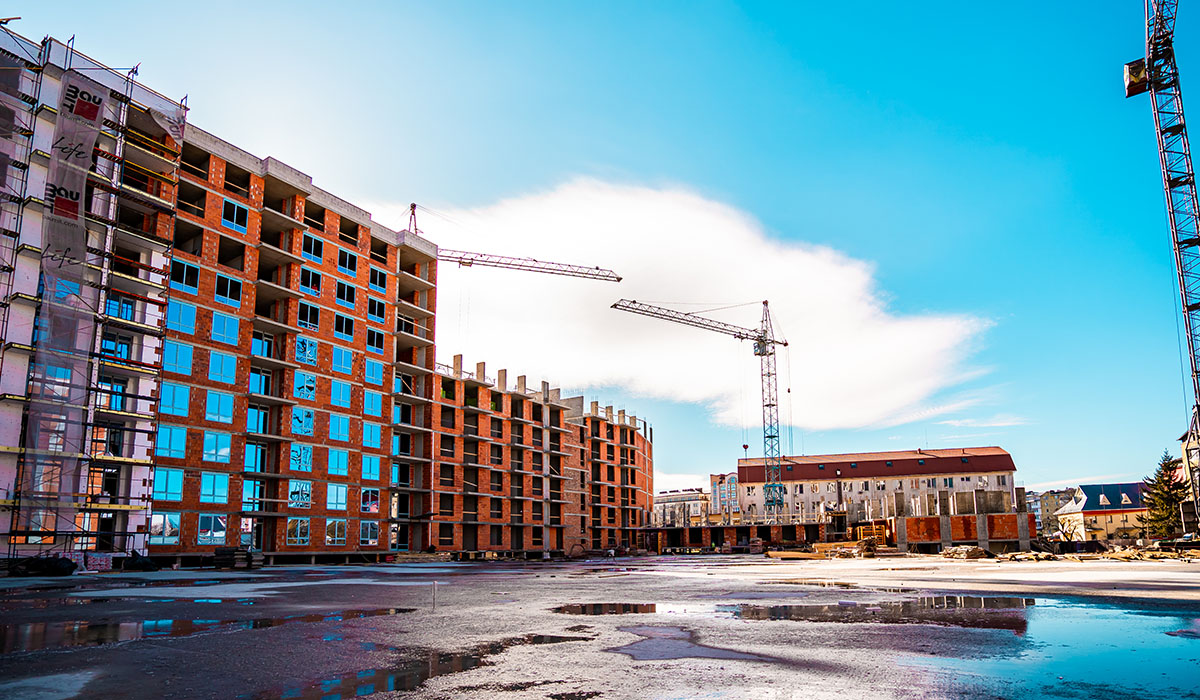 Construction state of the Family Plaza residential complex as of February 20, 2023