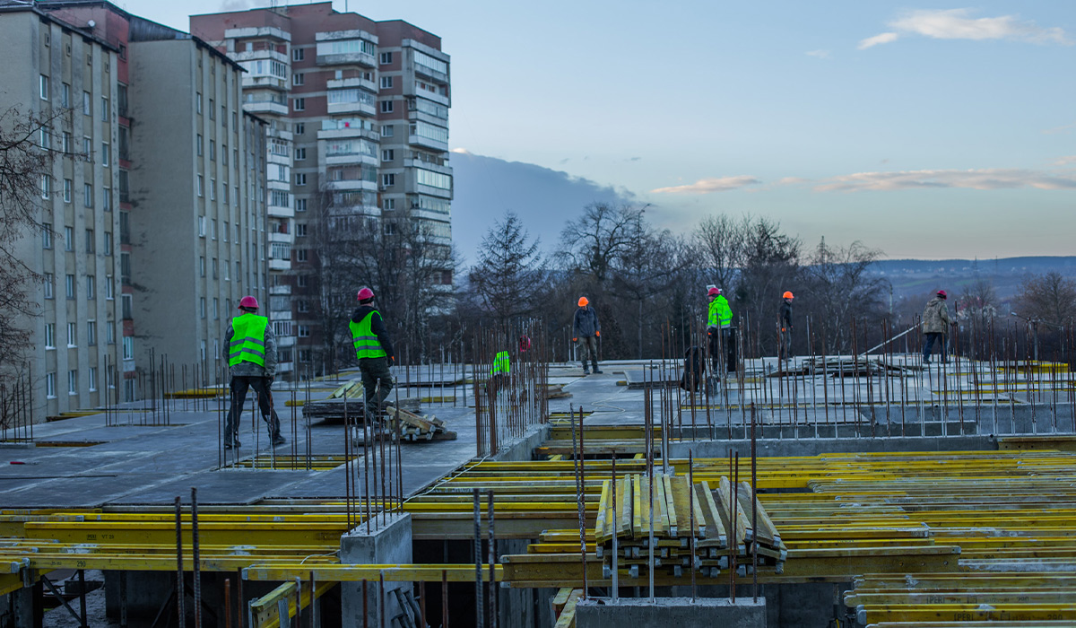 Construction state of the IQ HOUSE residential complex as of 01.18.2023