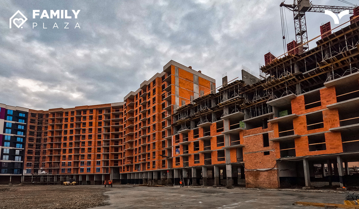 Construction state of the Family Plaza residential complex as of 11.1.2022