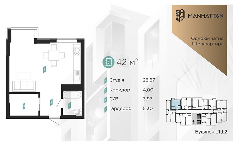 Стартував продаж квартир у будинку Lite2 сучасного житлового Району Manhattan!😎