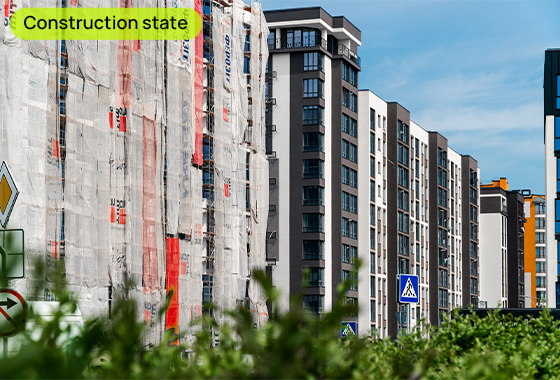 Construction state of the Parkova Alley residential complex as of 24.05.2023