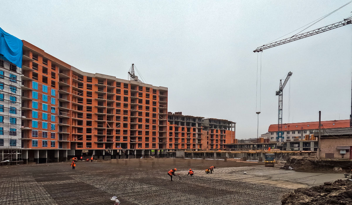 Construction state of the Family Plaza residential complex as of 08.12.2022