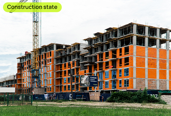 Construction state of the residential complex “IQ House” as of 06.06.2023