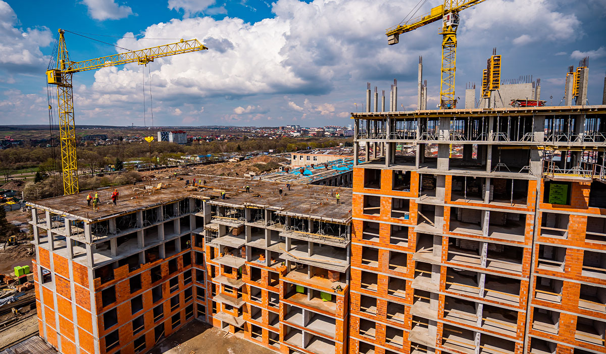 Construction state of the Manhattan UP residential area as of 10.04.2023