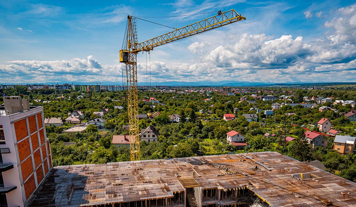 Construction state of the residential area “Manhattan UP” as of 08.08.2023