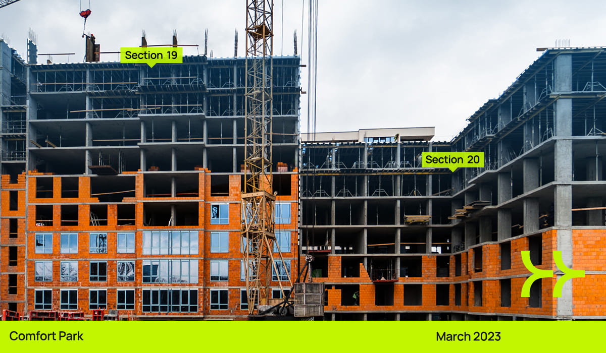 Construction dynamics of the Comfort Park residential complex: January – March 2023