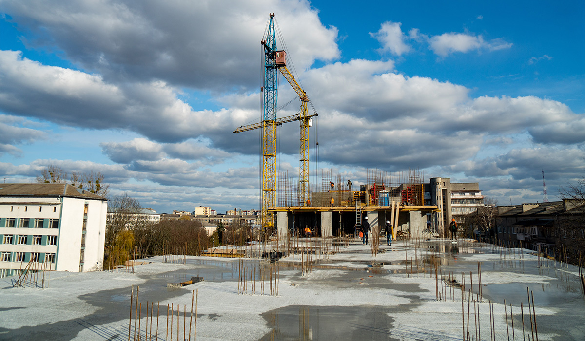 Construction state of the IQ House residential complex as of 03.16.2023