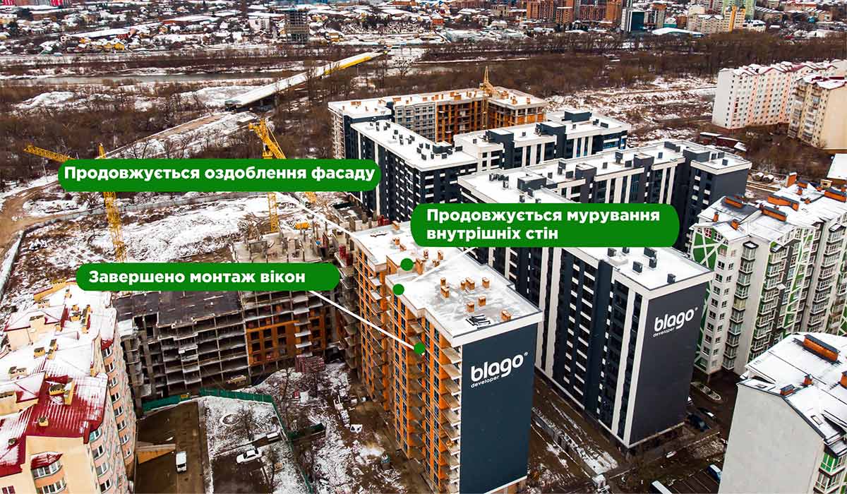 СТАН БУДІВНИЦТВА ЖИТЛОВОГО КОМПЛЕКСУ COMFORT PARK НА 23.12.2021