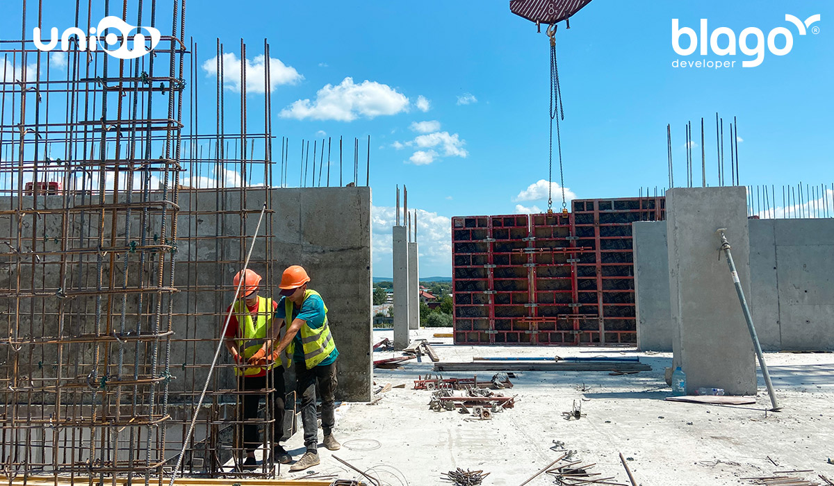 Construction state of the Union residential complex 01.07.2022