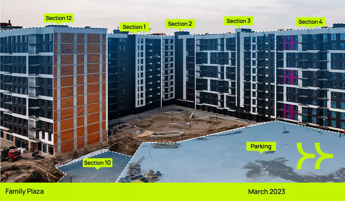 Construction dynamics of Family Plaza RC: March – May 2023