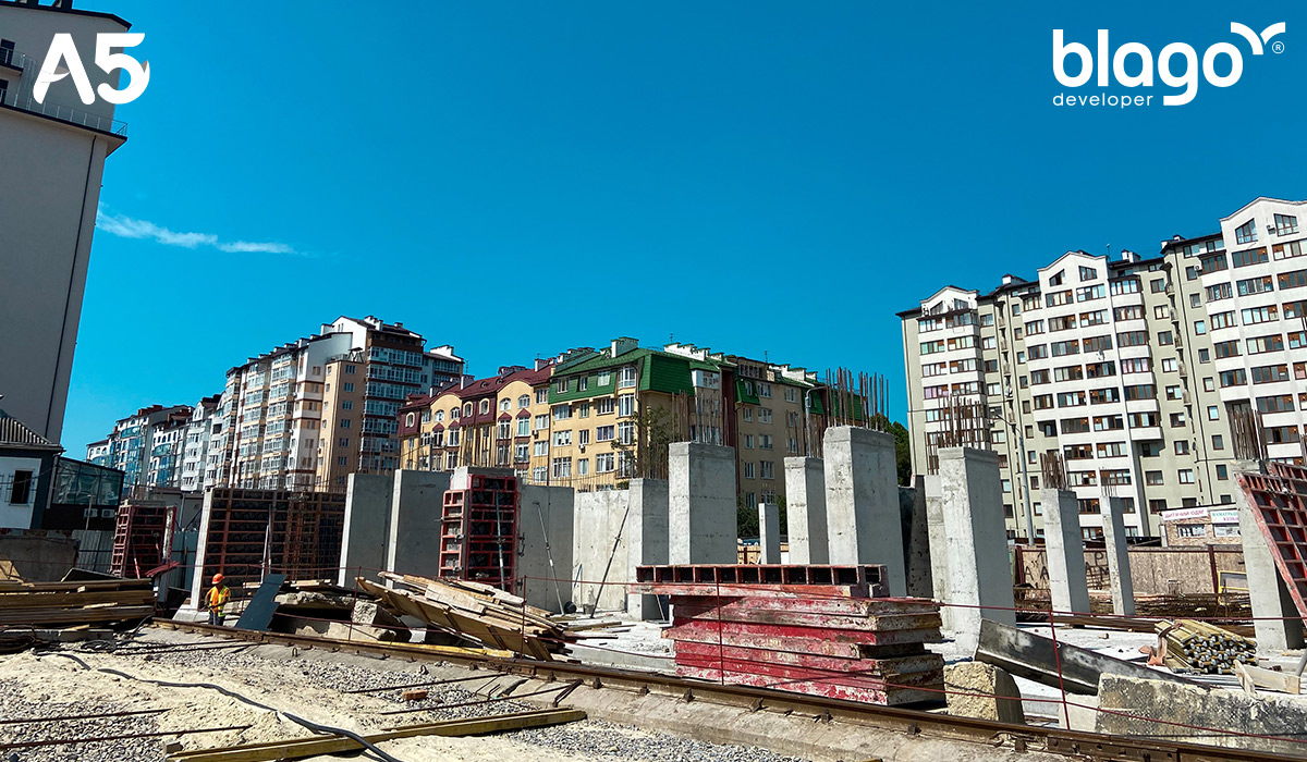 Construction state of apartment house A5 as of 06.30.2022