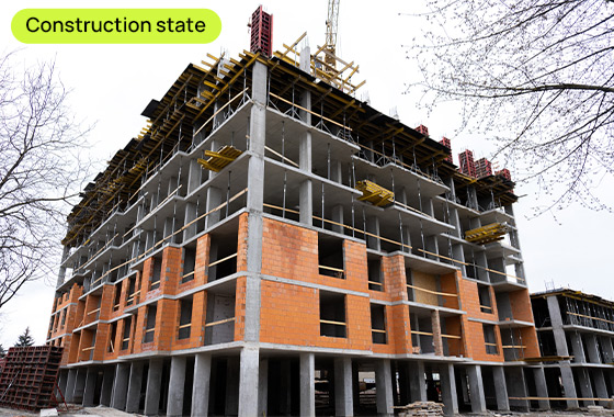 Construction state of the U ONE residential complex as of 03.04.2023