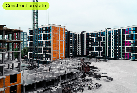 Construction state of the Family Plaza residential complex as of 16.05.2023