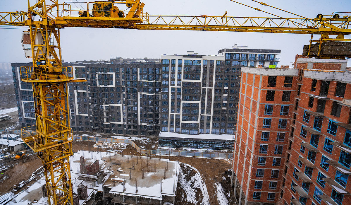 Construction state of the residential complex “Parkova Alley” as of 02.27.2023