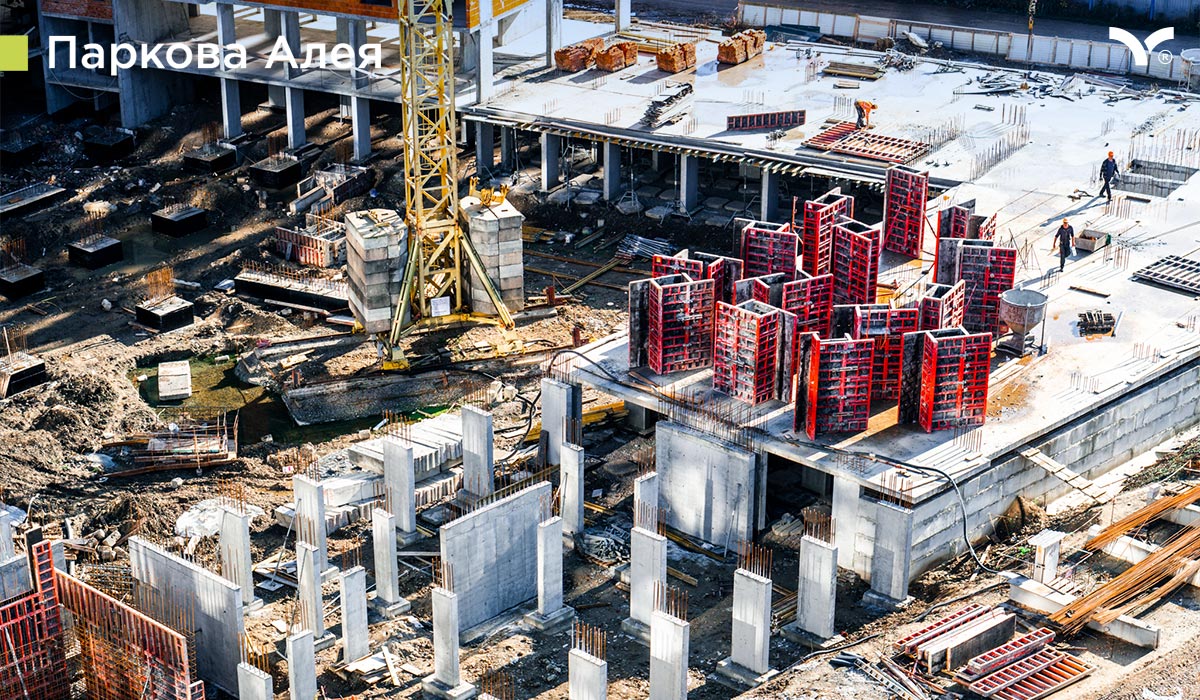 Construction state of the residential complex Parkova Alley as of 10.31.2022