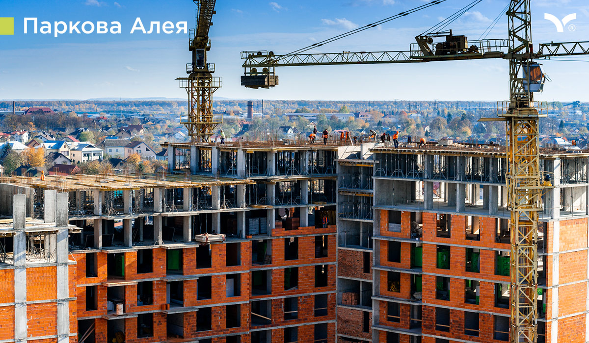 Construction state of the residential complex Parkova Alley as of 10.31.2022