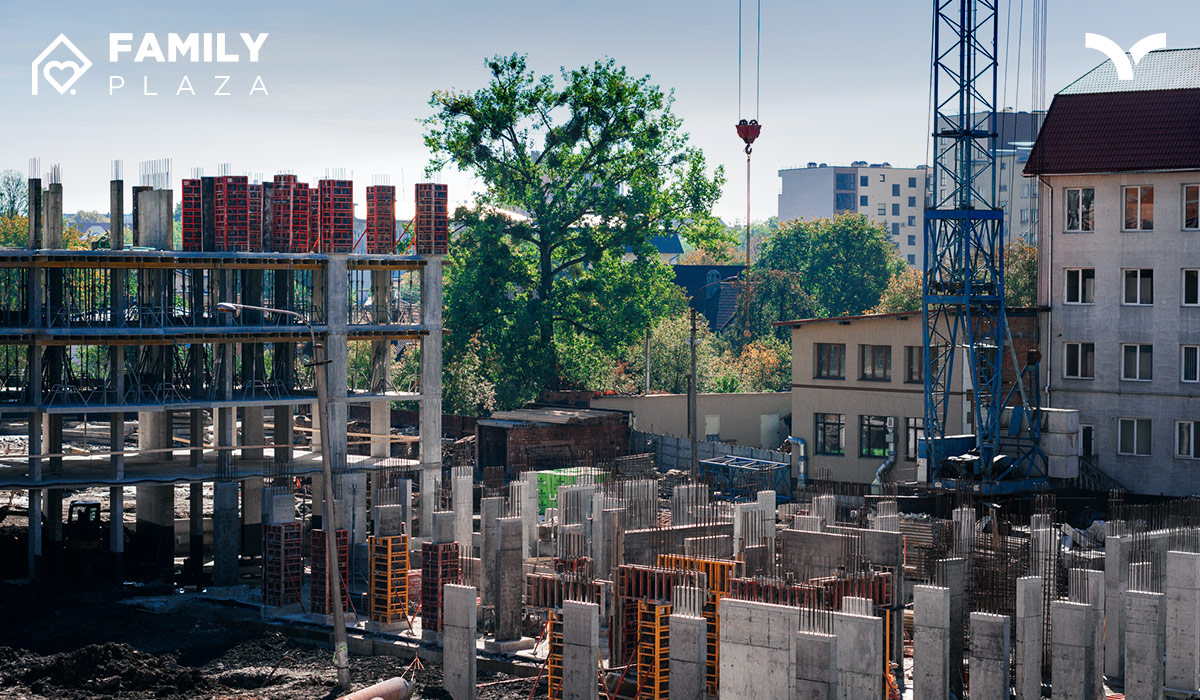 Construction state of the Family Plaza residential complex as of 12.10.2022