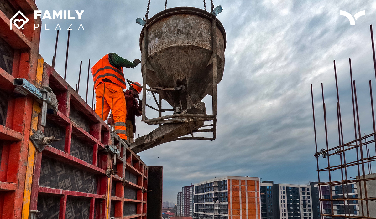 Construction state of the Family Plaza residential complex as of 11.1.2022